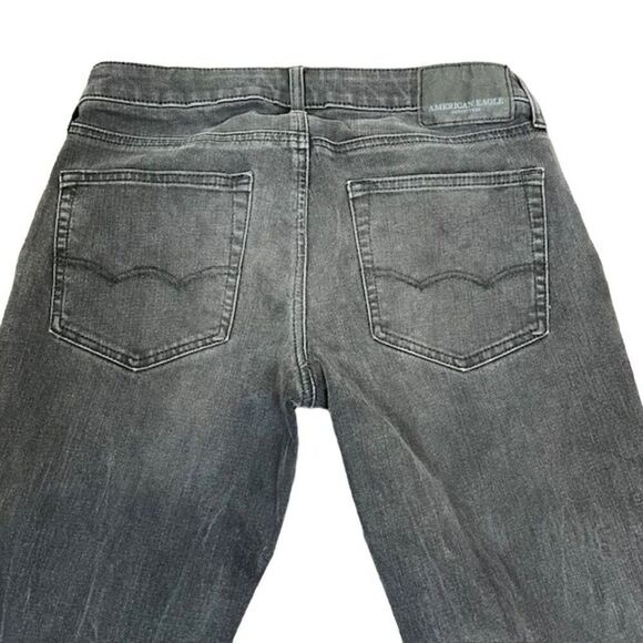 American Eagle Extreme Flex 4 Slim Straight Men's Black Stonewashed Jeans 30x32 - Picture 7 of 11